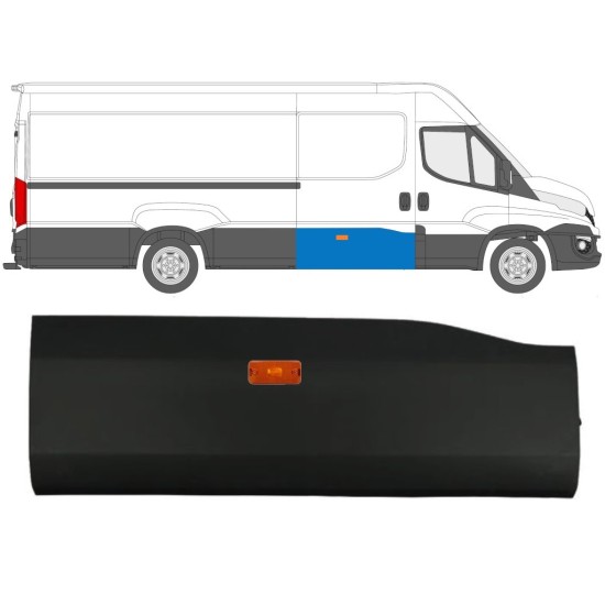 Stumdomų durų Sparno juosta su lempa už Iveco Daily 2014-2019 / Dešinė / Rinkinys 16656