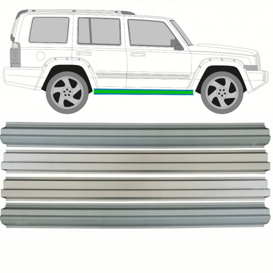 Slenkstis apatinė + vidinė slenksčio dalis už Jeep Commander 2005-2010 / Rinkinys 10500