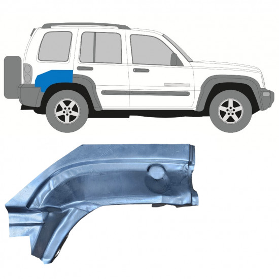 Galinės arkos galinė dalis už Jeep Liberty 2001-2008 / Dešinė 7938