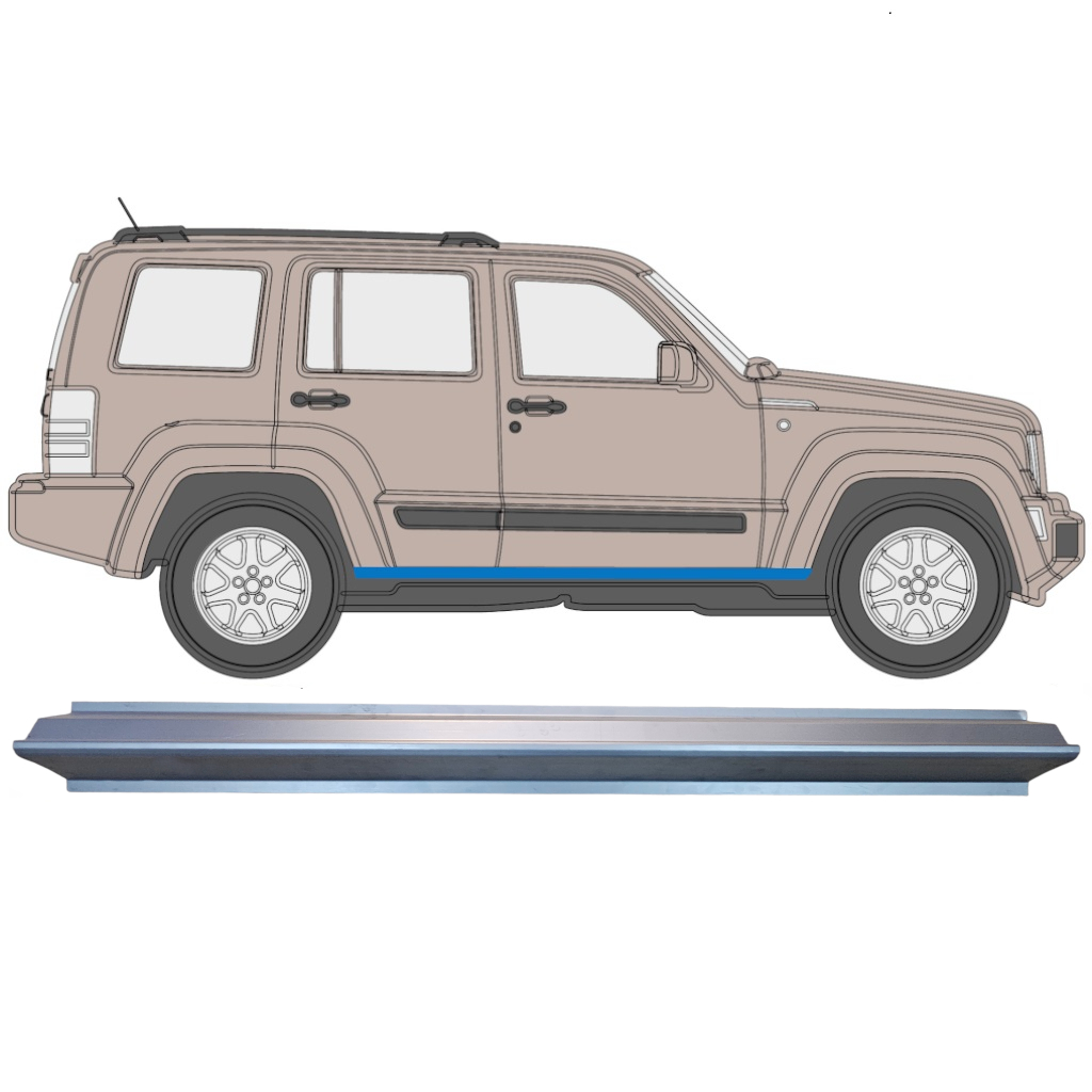 Slenkstis, Apatinė Už Jeep Liberty 2008-2013 / Kairė = Dešinė (Simetriška) 7175