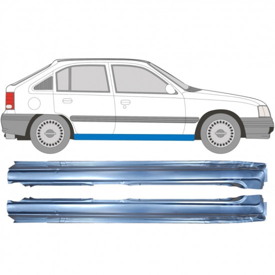 Slenkstis, apatinė už Opel Kadett 1984-1993 / Kairė + Dešinė / Rinkinys 9450