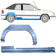 Slenkstis apatinė + sparnas galinis už Opel Kadett E Astra 1984-1993 / Dešinė / CABRIO / Rinkinys 12583
