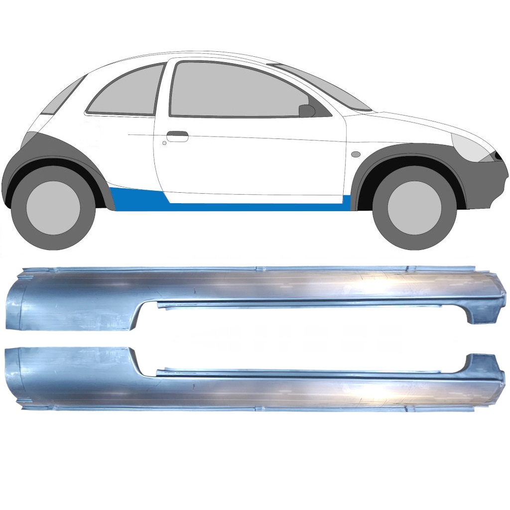 Visas Slenkstis Už Ford Ka 1996-2008 / Kairė + Dešinė / Rinkinys 9280