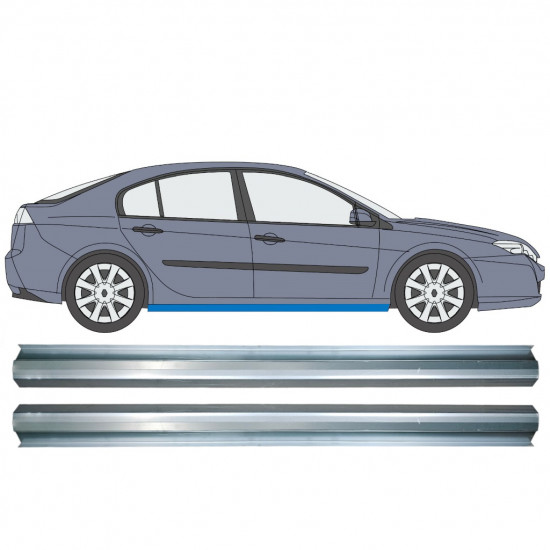 Slenkstis, apatinė už Renault Laguna III 2008-2015 / Kairė = Dešinė (simetriška) / Rinkinys 10556