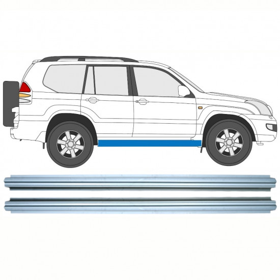 Slenkstis, apatinė už Toyota Land Cruiser 2003-2010 / Kairė = Dešinė (simetriška) / Rinkinys 10578