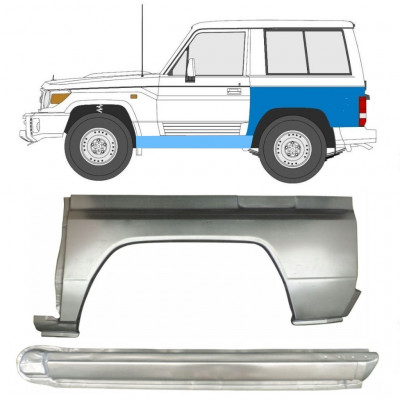 Slenkstis apatinė + sparnas galinis už Toyota Land Cruiser 1984-1993 / Kairė / Rinkinys 11479