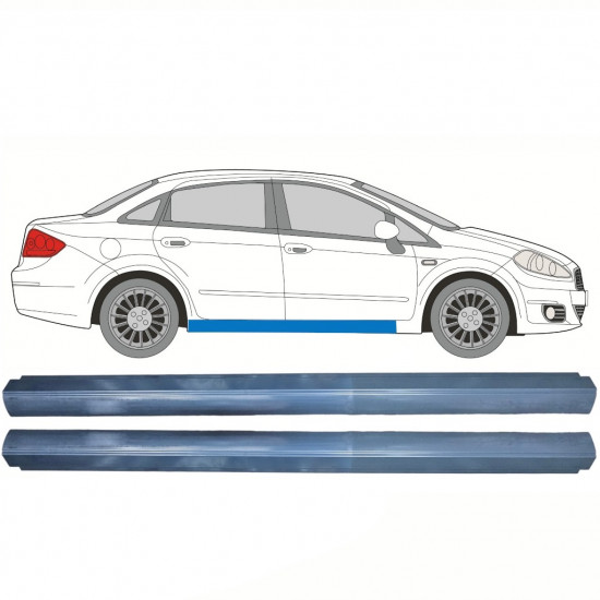 Slenkstis, apatinė už Fiat Linea 2007-2015 / Kairė = Dešinė (simetriška) / Rinkinys 10360