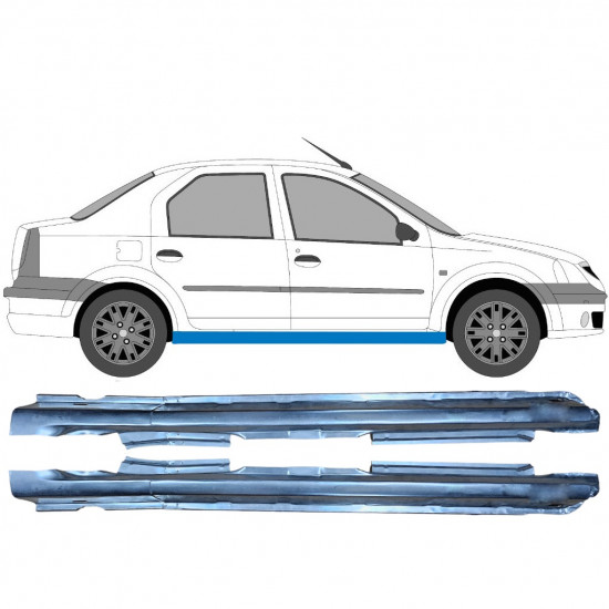 Visas slenkstis už Dacia Logan 2004-2009 / Kairė + Dešinė / Rinkinys 6466