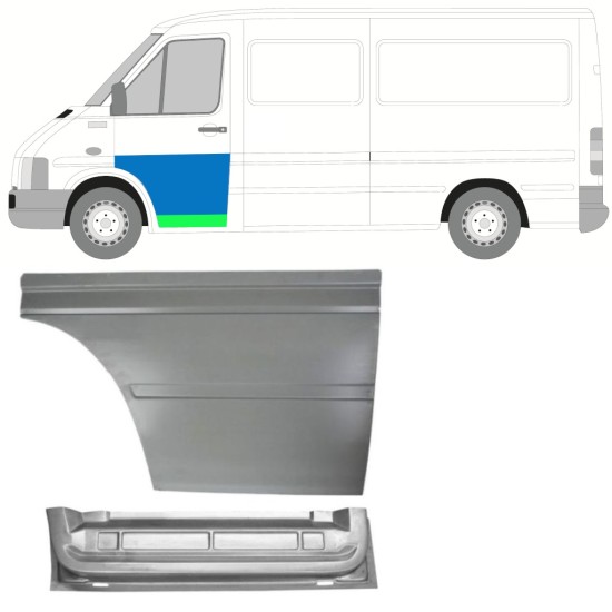Priekinių durų vidinė + išorinė dalis už Volkswagen LT 1996-2005 / Kairė 16570