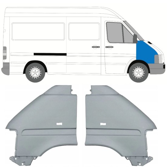 Priekinis sparnas už Volkswagen LT 1996-2005 / Kairė + Dešinė / Rinkinys 9742