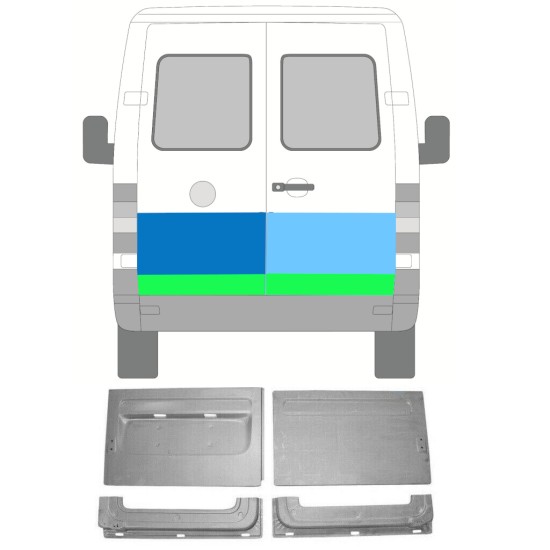 Galinių durų dalis už Volkswagen LT 1996-2005 / Kairė + Dešinė / Rinkinys 16586