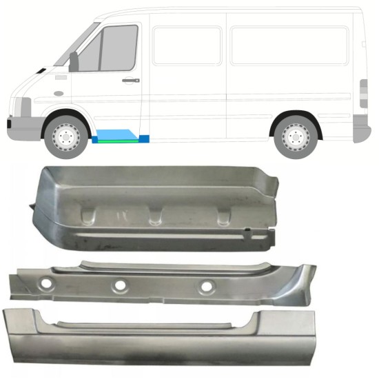 Slenkstis vidinė dalis + sparnas + priekinio laiptelio dalis už Volkswagen LT 1996-2005 / Kairė 16572