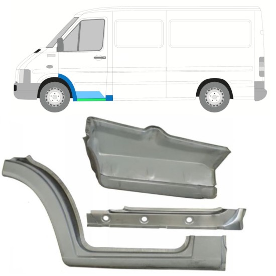 Slenkstis vidinė dalis + sparnas + priekinio laiptelio dalis už Volkswagen LT 1996-2005 / Kairė 16574
