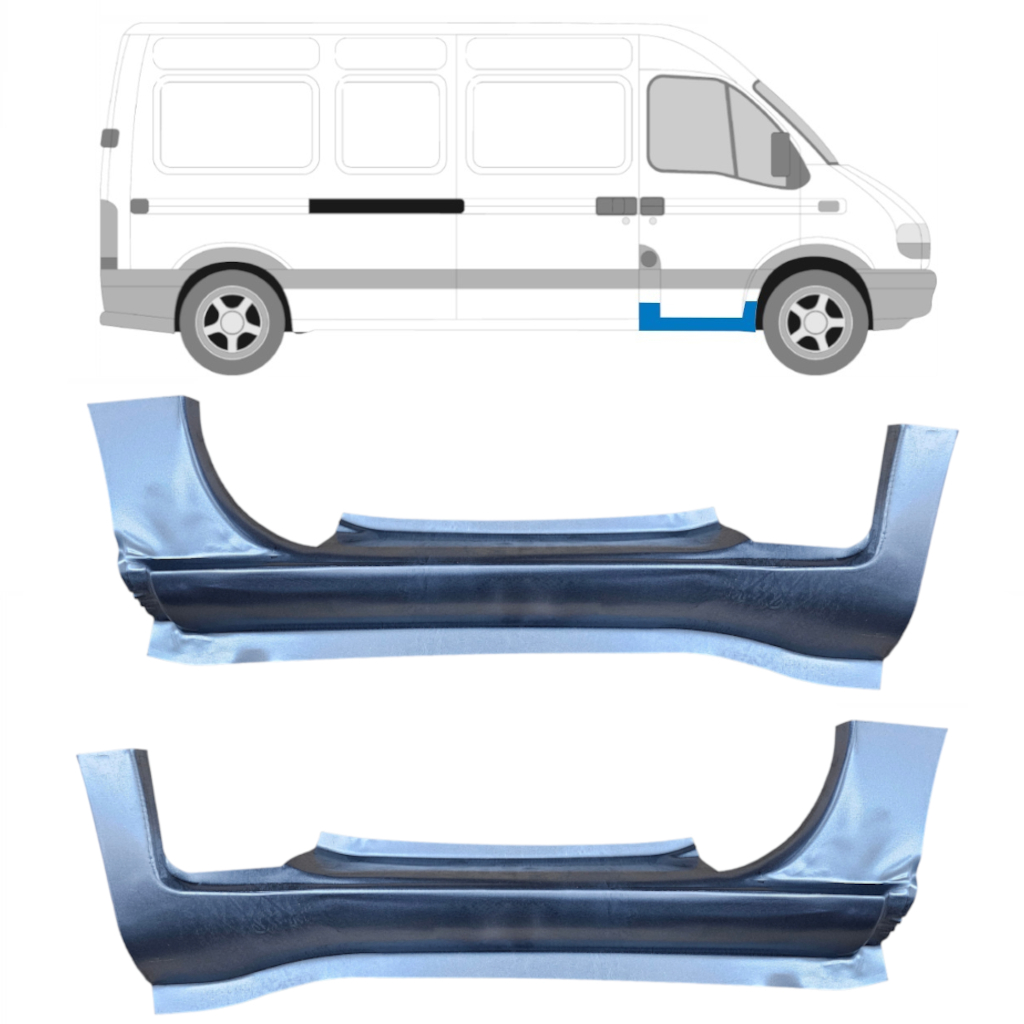 Slenkstis, Apatinė Už Renault Master 1998-2010 / Kairė + Dešinė / Rinkinys 9451