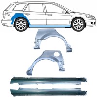 Slenkstis apatinė + sparnas galinis už Mazda 6 GG GY 2002-2007 / Kairė + Dešinė / COMBI / Rinkinys 10538