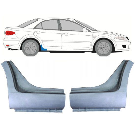 Slenksčio galinė dalis už Mazda 6 GG GY 2002-2007 / Kairė + Dešinė / Rinkinys 9989