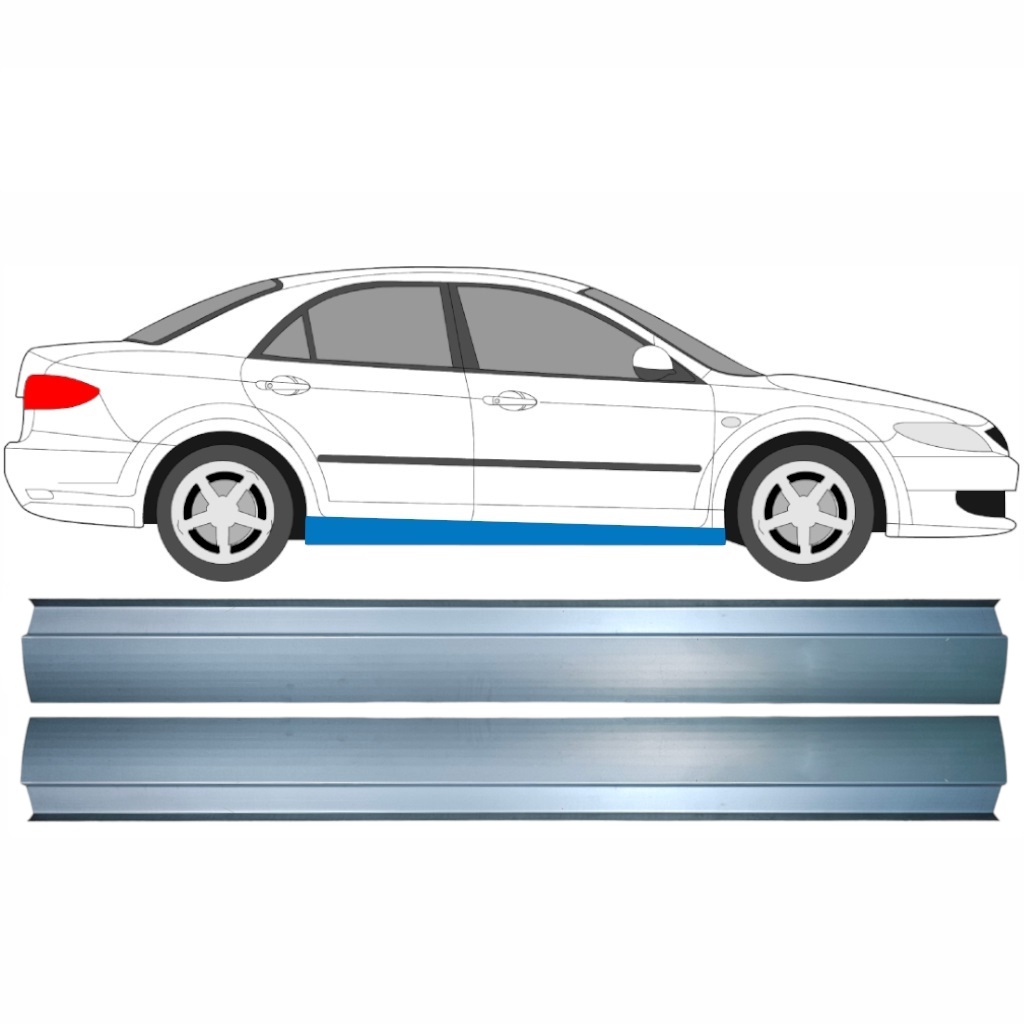 Slenkstis, Apatinė Už Mazda 6 2002-2007 / Kairė = Dešinė (Simetriška) / Rinkinys 9557