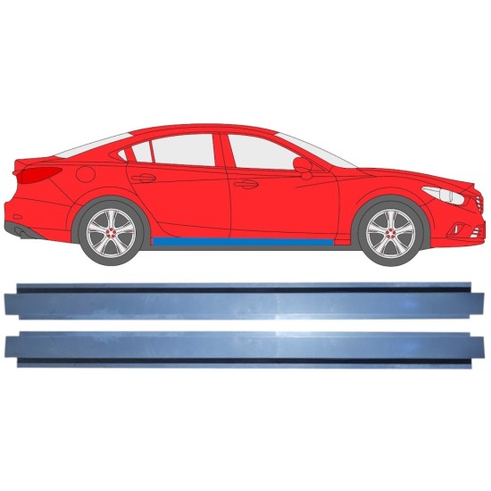 Slenkstis vidinė dalis už Mazda 6 2012-2024 / Kairė + Dešinė / Rinkinys 16981