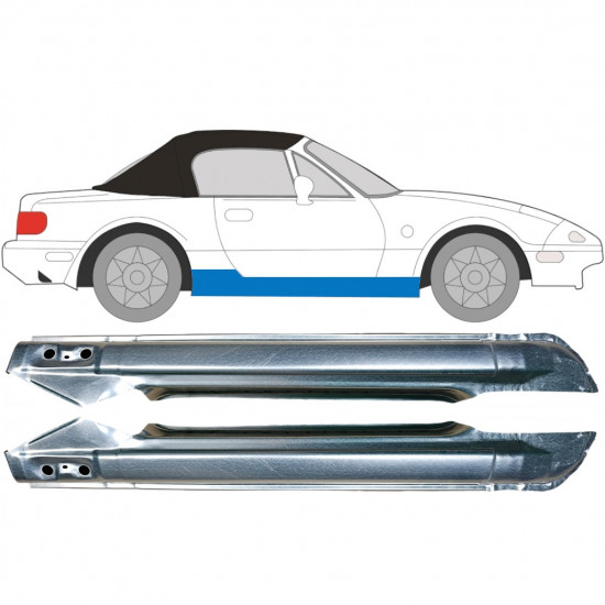 Visas slenkstis už Mazda MX-5 1989-1998 / Kairė + Dešinė / Rinkinys 9444