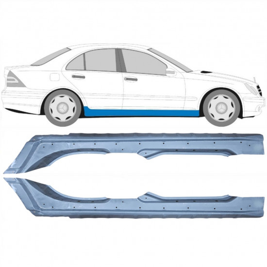 Visas slenkstis už Mercedes C-class 2000-2007 / Kairė + Dešinė / Rinkinys 10419