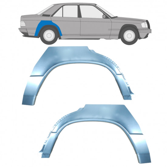 Galinė arka už Mercedes 190 1982-1993 / Kairė + Dešinė / Rinkinys 9506