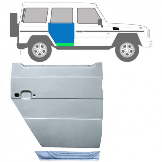 Galinių durų vidinė + išorinė dalis už Mercedes G-Class 1979- / Dešinė / Rinkinys 12037