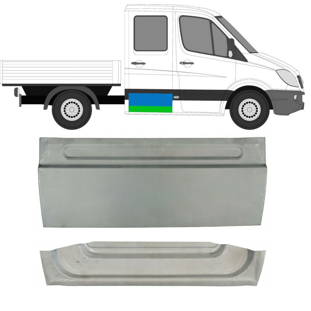 Galinių Durų Dalis Už Mercedes Sprinter 2006- / Kairė = Dešinė (Simetriška) / Dviguba Kabina / Rinkinys 10512