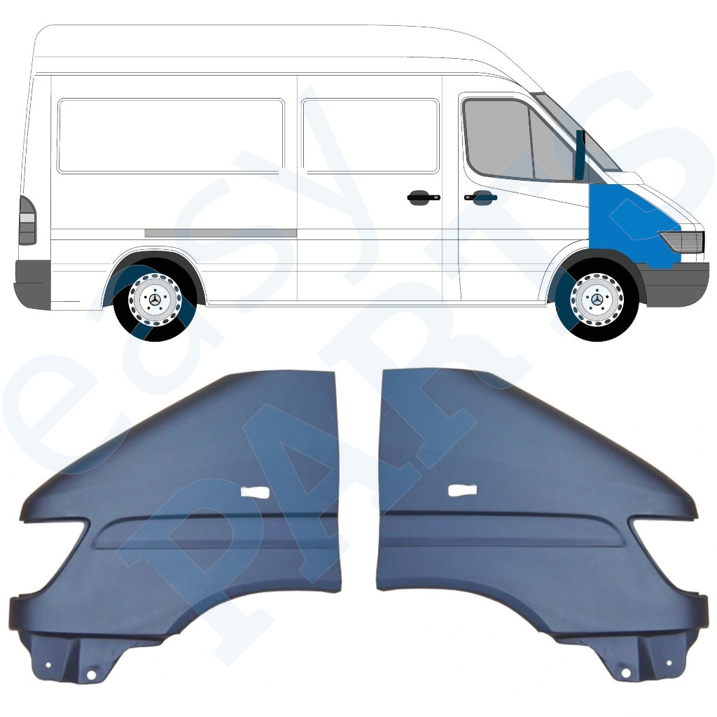Priekinis Sparnas Už Mercedes Sprinter 1995-2000 / Kairė + Dešinė / Rinkinys 9741