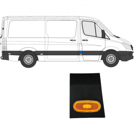 Sparno juosta priekinio statramsčio su lempa už Mercedes Sprinter 2006- / Dešinė / Rinkinys 10683