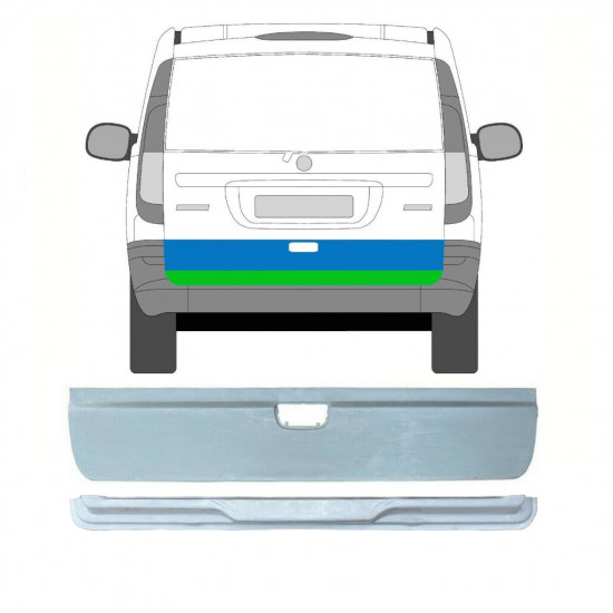 Galinių durų vidinė + išorinė dalis už Mercedes Vito 2003-2014 / Rinkinys 9784