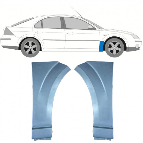 Sparno apatinė dalis už Ford Mondeo 2000-2007 / Kairė + Dešinė / Rinkinys 10049