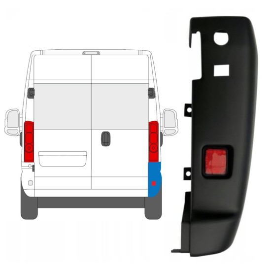 Galinio bamperio kampas 180 laipsnių už Opel Movano 2021-2026 / Dešinė 16036