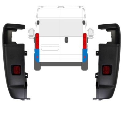 Galinio bamperio kampas 270 laipsnių už Opel Movano 2021-2026 / Kairė + Dešinė / Rinkinys 15797