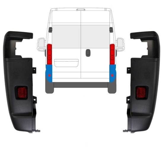 Galinio bamperio kampas 270 laipsnių už Opel Movano 2021-2026 / Kairė + Dešinė / Rinkinys 15797