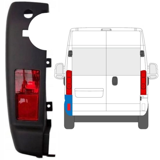 Galinio bamperio kampas su lempa už Opel Movano 2021-2026 / Kairė / Rinkinys 15773