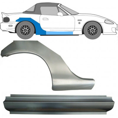 Slenkstis apatinė + sparnas galinis už Mazda MX-5 1998-2005 NB / Dešinė / Rinkinys 10273