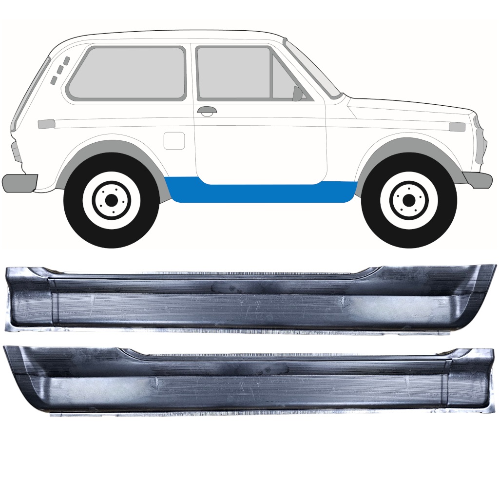 Slenkstis, Apatinė Už Lada Niva 1976- / Rinkinys 12041