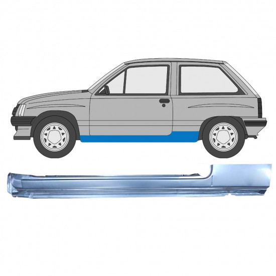 Visas slenkstis už Opel Corsa A 1982-1993  / Kairė 7704