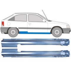 Visas slenkstis už Opel Kadett E Astra 1984-1993 / Kairė + Dešinė / Rinkinys 9449