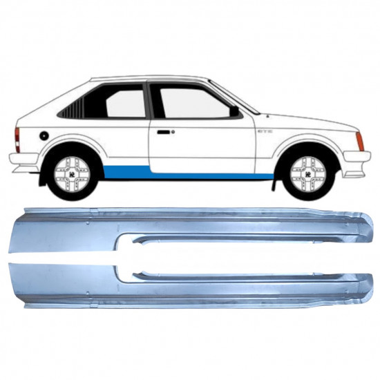 Visas slenkstis už Opel Kadett D 1979-1984 / Kairė + Dešinė / Rinkinys 9953