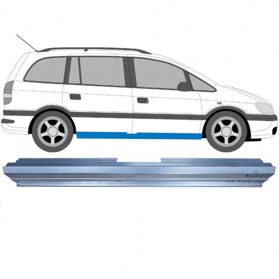 Slenkstis, apatinė už Opel Zafira 1999-2005 / Kairė = Dešinė (simetriška) 8932