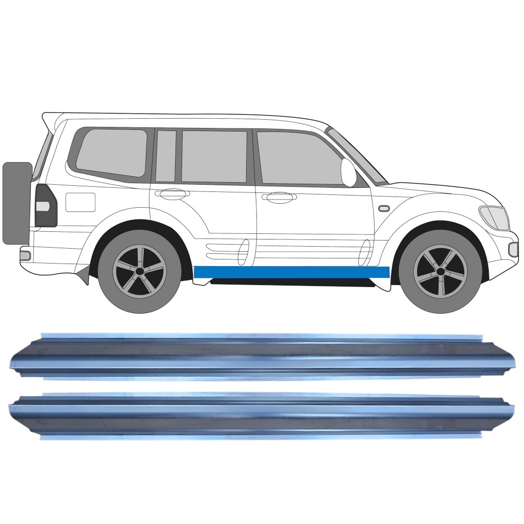 Slenkstis, Apatinė Už Mitsubishi Pajero 1999-2006 / Rinkinys 11362