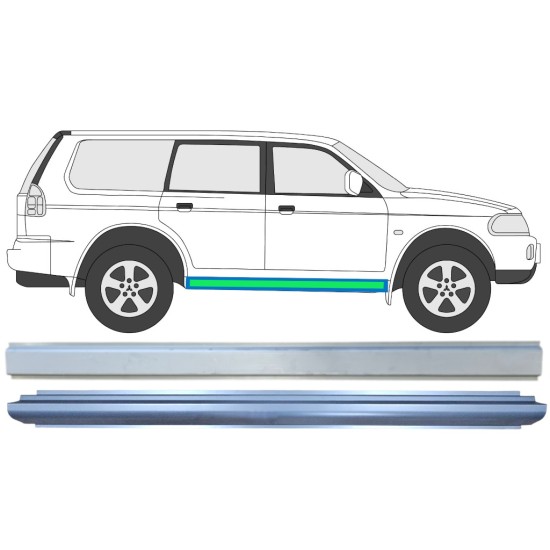 Slenkstis vidinė + išorinė dalis už Mitsubishi Pajero Sport 1996-2008 / Kairė = Dešinė (simetriška) / Rinkinys 14873