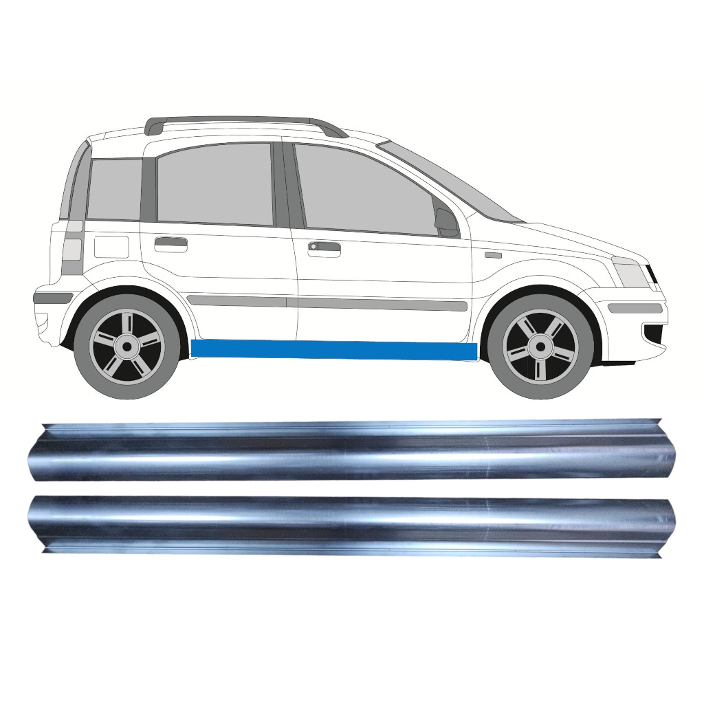 Slenkstis, Apatinė Už Fiat Panda 2003-2012 / Kairė = Dešinė (Simetriška) / Rinkinys 10481
