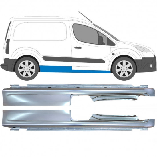 Slenkstis, apatinė už Peugeot Partner C Berlingo 2008- / Kairė + Dešinė / Rinkinys 10113