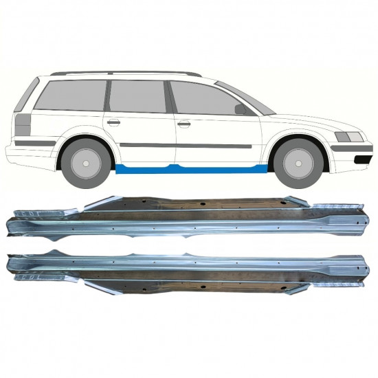 Visas slenkstis už VW Passat B5 1996-2005 / Kairė + Dešinė / Rinkinys 9689