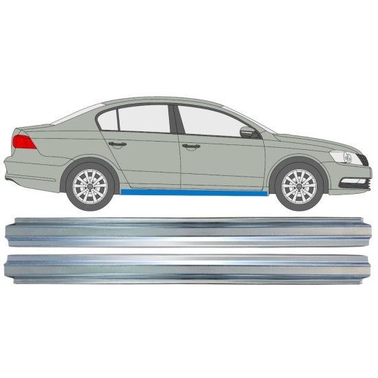 Slenkstis, apatinė už Volkswagen Passat B7 2010-2015 / Kairė + Dešinė / Rinkinys 16357
