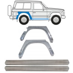 Slenkstis apatinė + sparnas galinis už Nissan Patrol Y60 GY60 1990-1997 / Kairė + Dešinė / Rinkinys 11542