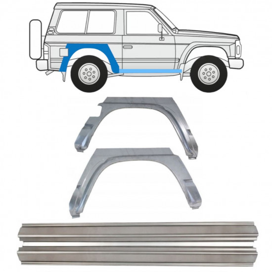 Slenkstis apatinė + sparnas galinis už Nissan Patrol 1990-1997 / Rinkinys 11542