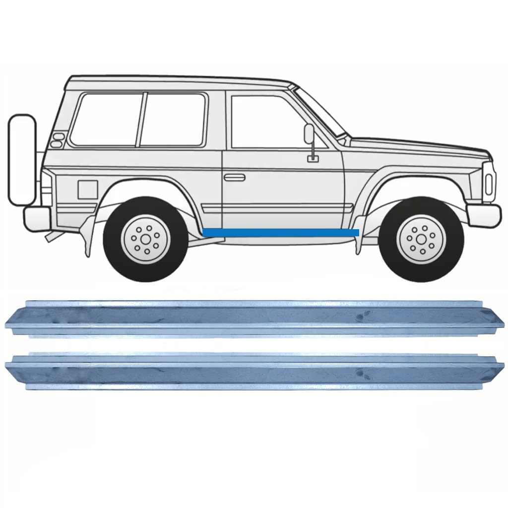 Slenkstis, Apatinė Už Nissan Patrol 1990-1997 / Kairė = Dešinė (Simetriška) / Rinkinys 10465